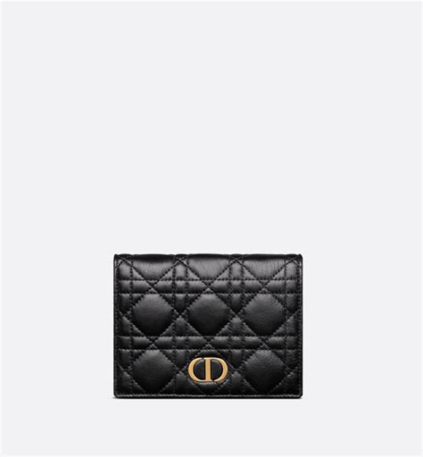 dior caro slim pouch with chain|Dior caro compact zipped wallet.